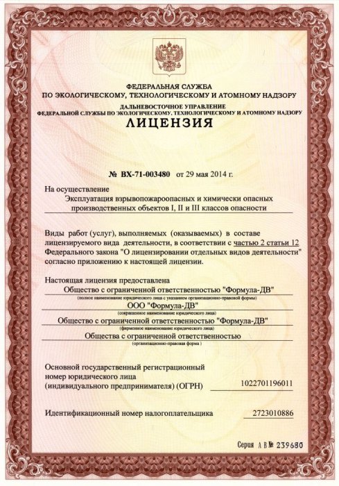 Лицензия ВПО
